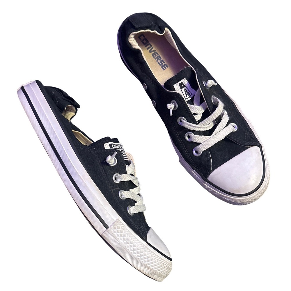 Converse Chuck Taylor All Star Shoreline Slip On Black Canvas Sneakers Womens 9